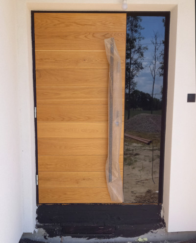 Drzwi zewnętrzne Natural model N-015, olejowane, przeszklenie Dark Grey